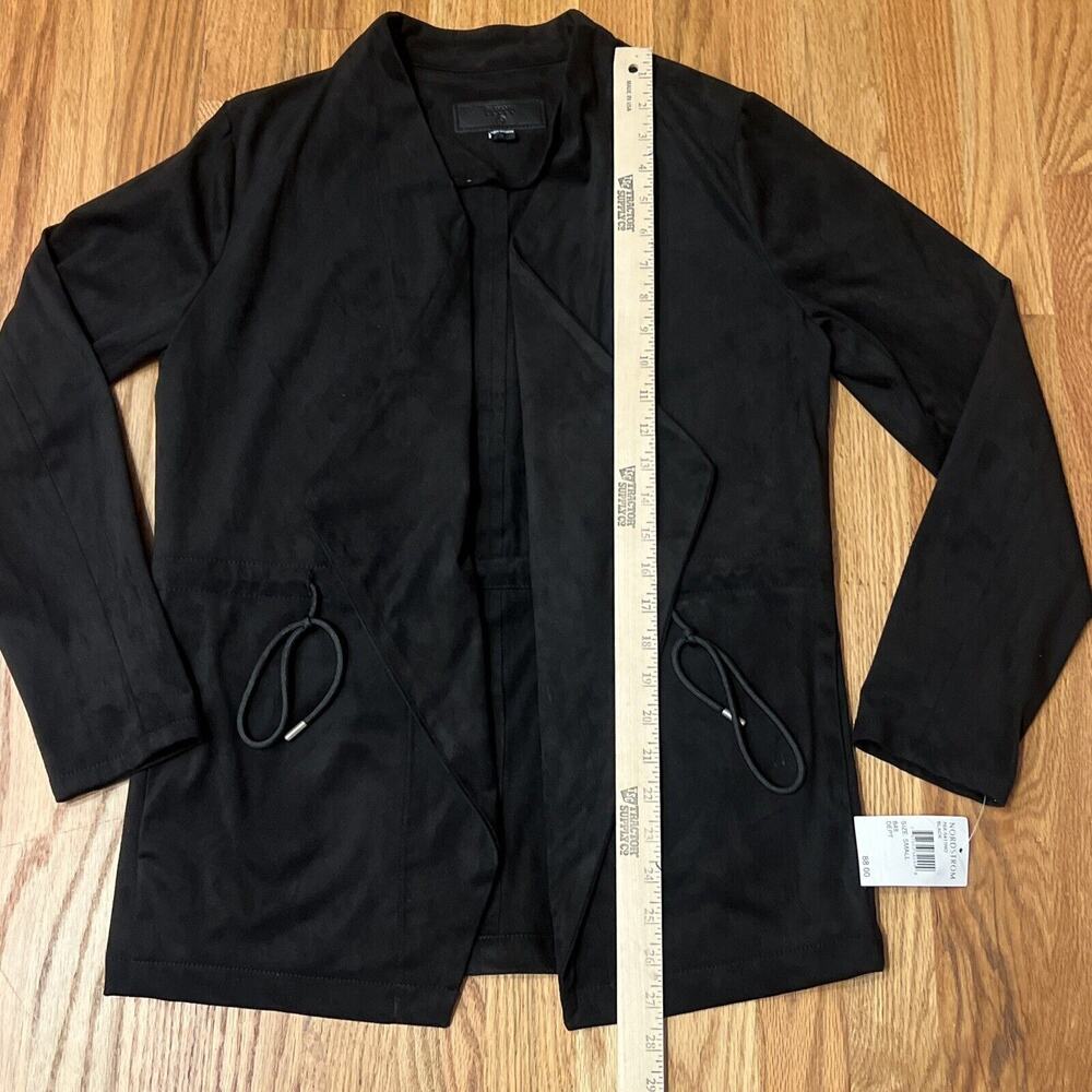 Women's Blanknyc Faux Suede Drapey Jacket, Size Small - Black 76X-5411NO - Picture 4 of 11